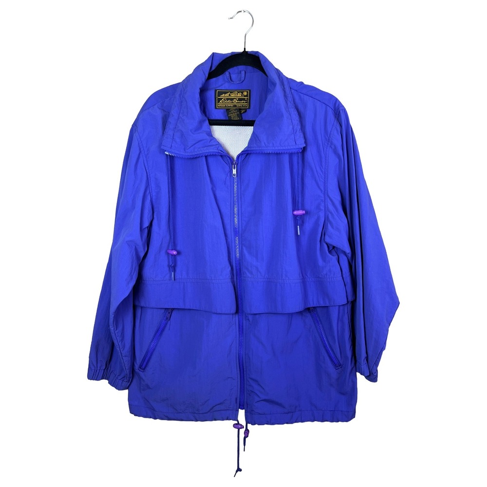 90s Vintage Eddie Bauer Nylon Windbreaker Jacket Women's M Blue Gorpcore‎